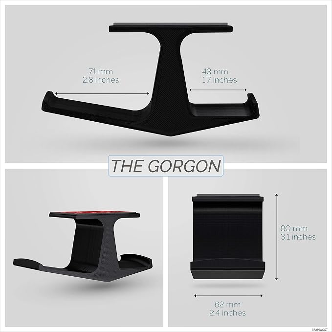 BRAINWAVZ The Gorgon - Under Desk Game Controller & Headphone Holder for XBOX, PS4, PS5, Series One, Steelseries, PC & Most Gamepads & Headsets, Screwless Hanger Stand, Black - Image 6