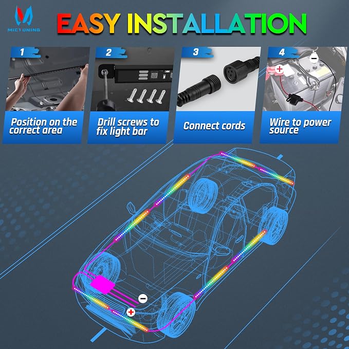 MICTUNING N8 RGB+IC Underglow Light Kit Soundsync - Image 5