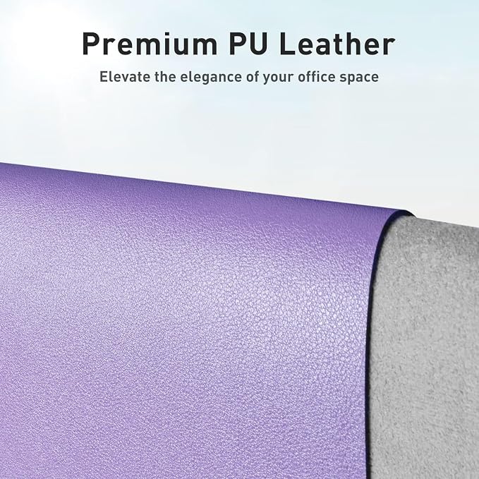 Aothia Faux Leather Desk Mat (Light Purple, 36" x 17") - Image 2