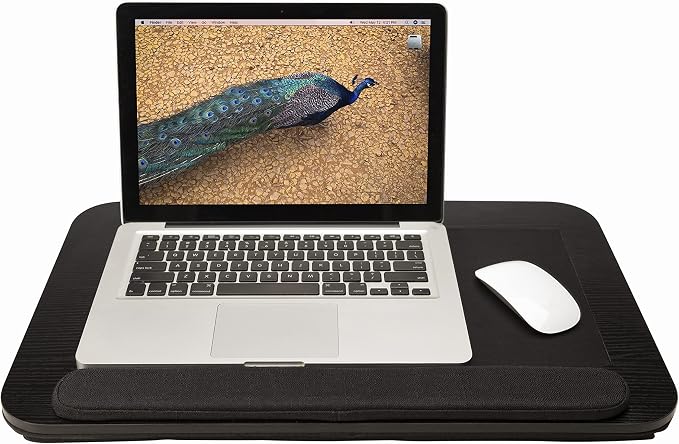 Prestige Import Group Portable Lap Desk with Built-in Mouse Pad, Wrist Pad, Tablet Holder, Cushioned Bottom in Black Oak - Fits up to 17" Laptops - Image 6