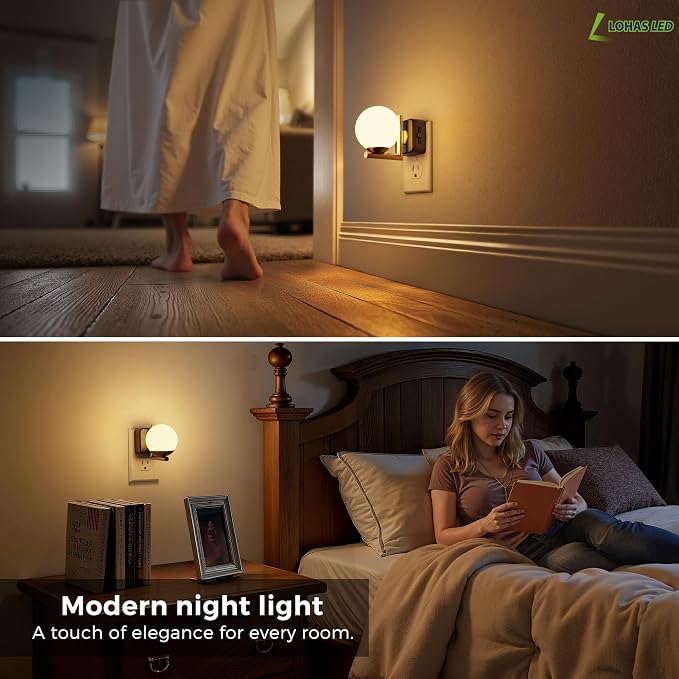 L LOHAS LED Night Lights Plug Into Wall 2 Pack, Dusk to Dawn Sensor - Image 5