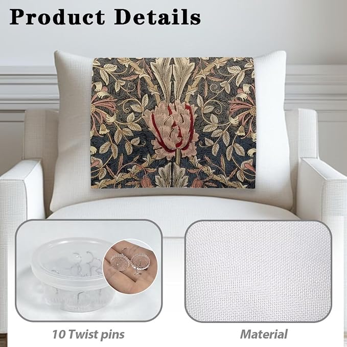 Sofa Recliner Headrest Cover, 2/Pcs, Vintage Acanthus Leaf Print - Image 4