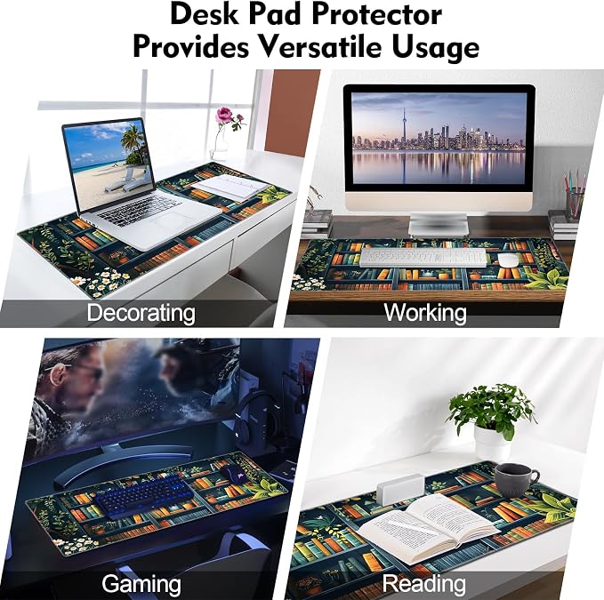 Galdas Gaming Mouse Pad XXL XL Large Long Extended Big Mousepad Non-Slip Rubber Keyboard Mouse Pad with Stitched Edges for Laptop Home Office (31.5x11.8x0.08 Inch) -Books - Image 7