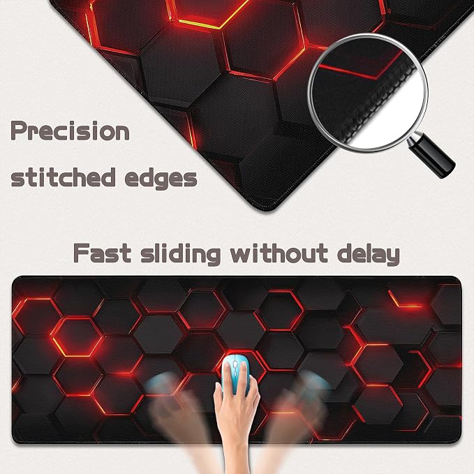 Mouse Pad Gaming - Desk Mat for Keyboard and Mouse - Large Mouse Pads for Desk, Gaming Mousepad with Non-Slip Base, Desks Pad (31.5" X 11.8") for Game, Office and Home - Image 3