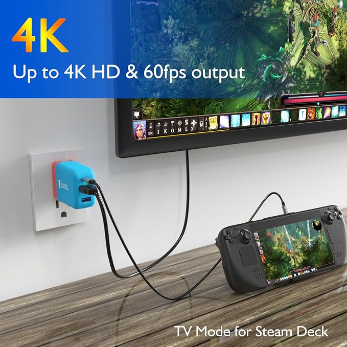 Mirabox 65W Portable Switch Dock Charger for Nintendo Switch, Compatible with OLED/Steam Deck/ROG Ally/Samsung Dex/iPad/MacBook, 4K 60Hz USB C TV Docking Station, with Charging and HDMI Output - Image 5