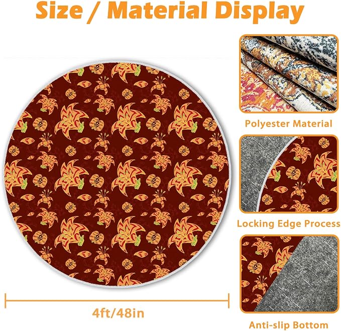4ft/48in Home Office Chair Mat for Hardwood Floor, Anti-Slip Desk Chair Mats, Computer Gaming Chair Mats for Rolling, Low Pile Carpet Floor Chair Mat(Red-1) - Image 5