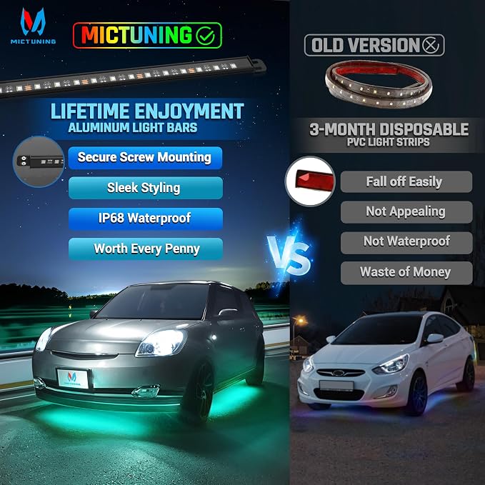 MICTUNING N8 RGBW Underglow Light for SUVs, App/Remote Control - Image 6