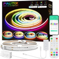PAUTIX RGB Smart IC COB LED Strip Lights,6.56ft/2m Addressable UL-Listed 24V Chasing Color Flexible Tape Light Multicolor,Work with Alexa/Google Assistant,for Cabinet,TV,Bedroom,Party DIY Decoration by PAUTIX
