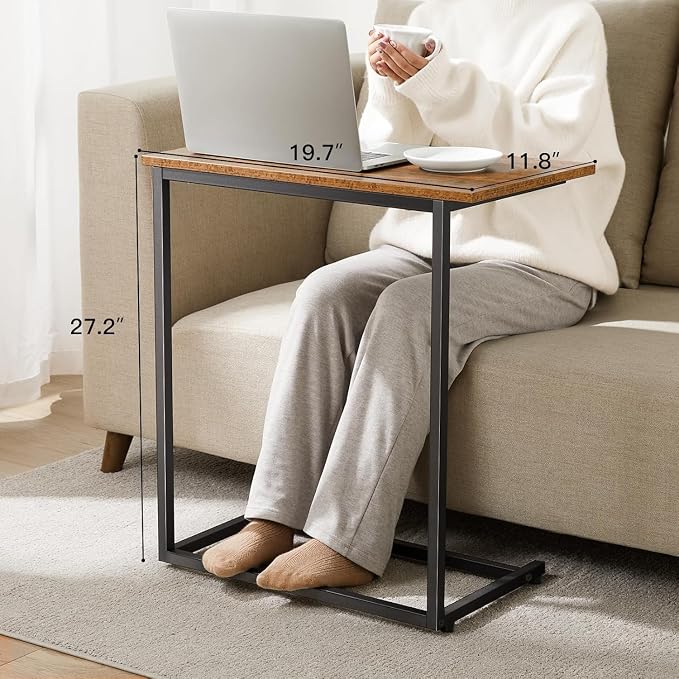 Pipishell C Shaped End Table Set of 2, Side Table for Couch Slide Under, C Table Sofa Side End Table for Living Room 27 inches High,PIET06K2 - Image 3