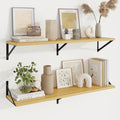 Axeman Deep Floating Shelves, 40'' x 10'' Oak Wall Shelves Set of 2 by Axeman