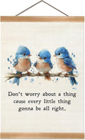 ZTGDA Inspirational Wall Hanging Canvas Art Poster, Every Little Thing Is Gonna Be All Right,Cute Positive Watercolor Birds Wall Art for Home and Office Decor,Best Birthday, Graduation Gift by Unknown