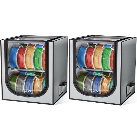 YOOPAI 3D Printer Filament Storage Box – 2 Tier Filament Storage Rack with Fabric Cover, Holds Up to 48 Rolls 1KG – 3D Filament Storage Organizer for Home, Workshop & Studio(20 Roll*2) by YOOPAI