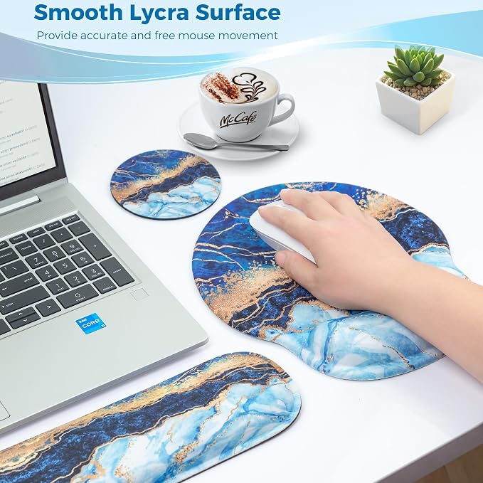 Mouse Pad and Keyboard Wrist Rest Support,Ergonomic Mouse Pad Set - Image 4