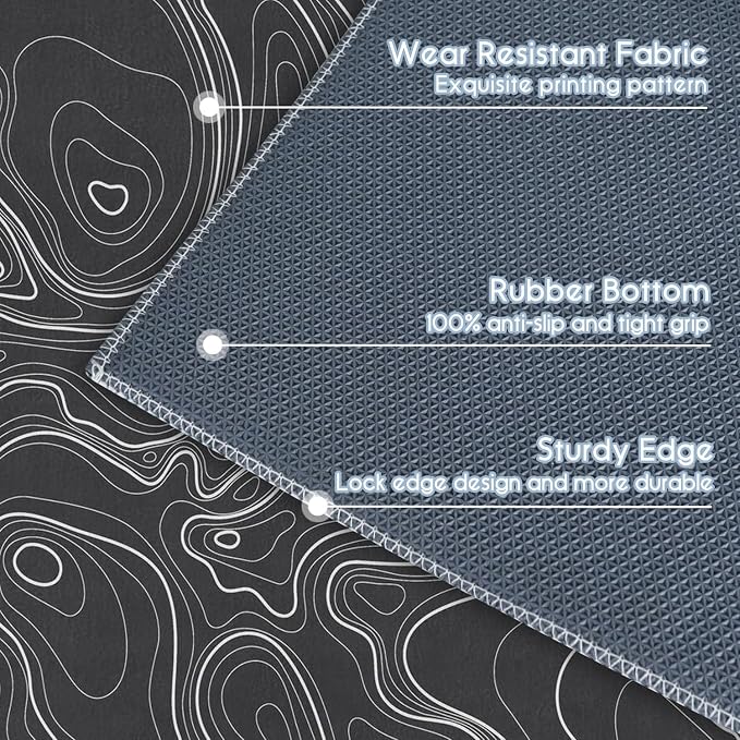 Gaming Chair Mat for Carpet Hardwood Tile Floor,36"x48" Gaming Rug for Gaming Room, Under Desk Non Slip Gamer Rug,Low-Pile Game Room Rug,Rubber Backing Large Gaming Chair Floor Mat,Topographic Contour - Image 7
