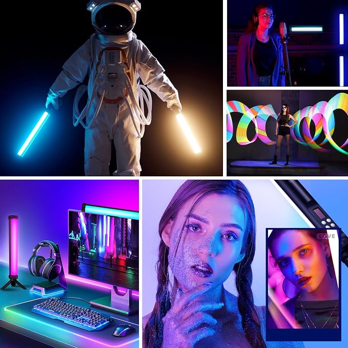 3Pack RGB LED Video Light Stick Wand,3200K~8500K Magnetic Photography Tube Light,360° Full RGB Handheld Light Stick with 4000mAh Rechargeable Battery for YouTube Video,Vlog,Live Game Streaming… - Image 5