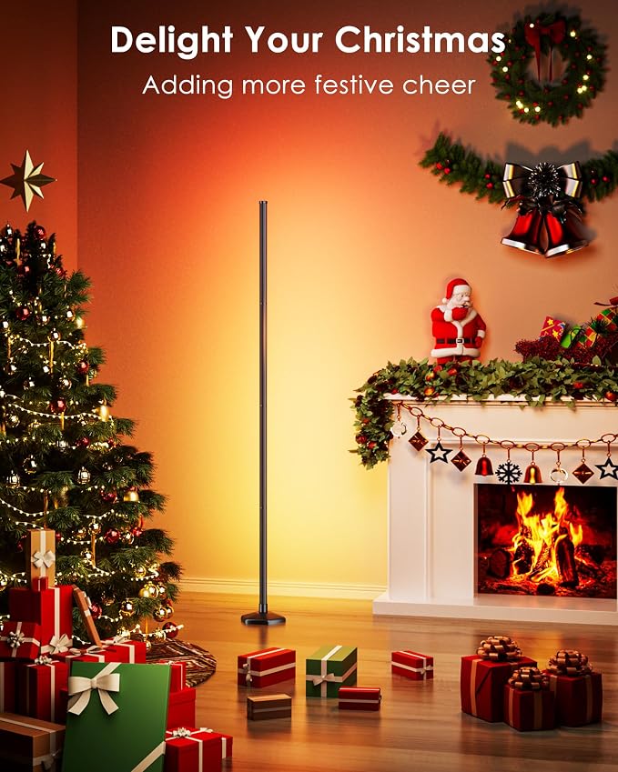 Corner Floor Lamp, 65" RGB Color Changing Mood Light with Remote Control, Dimmable LED Corner Lamp with Music Sync, Modern Floor Lamp for Living Room Gaming Room - Image 3
