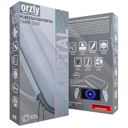 Orzly Carry Case Designed for PlayStation Portal Remote Player for PS5 Console Holds Accessories, Travel and Storage Protection for Headset Charger and More Grey - Gift Box Edition - Image 2