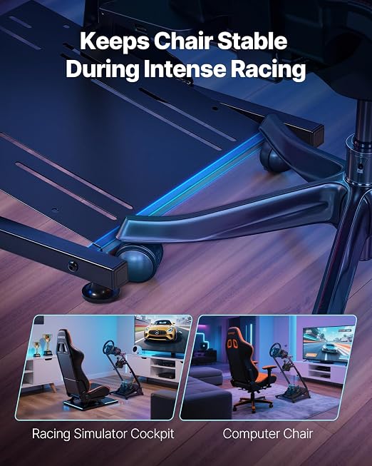 VEVOR Racing Wheel Stand, Adjustable & Foldable Simulator Stand for Logitech G29 G27 G920 G923, Thrustmaster T300RS T300GT T248 TS-PC TSXW Gaming Cockpit,Pedals Simulator NOT Included - Image 5