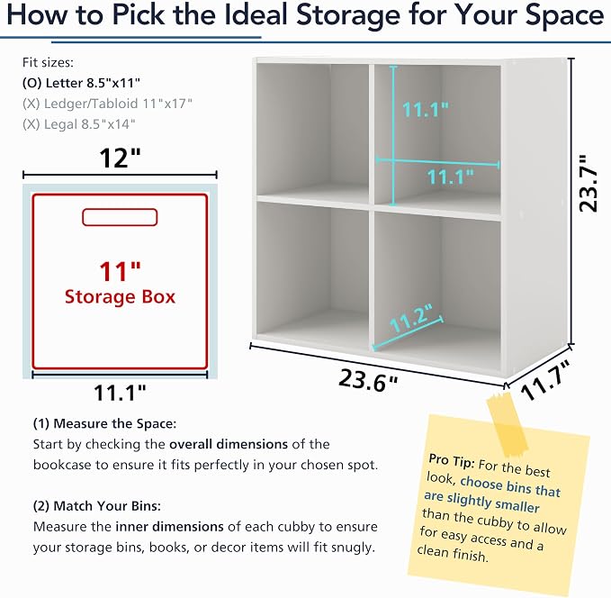 Homes: Inside + Out Apexa 3-Cube Storage Organizer Shelves, Stackable Wood Bookcase Fits Cubby Bins for Organization, Dorm Teen Room Decor & Home Office, Black - Image 13
