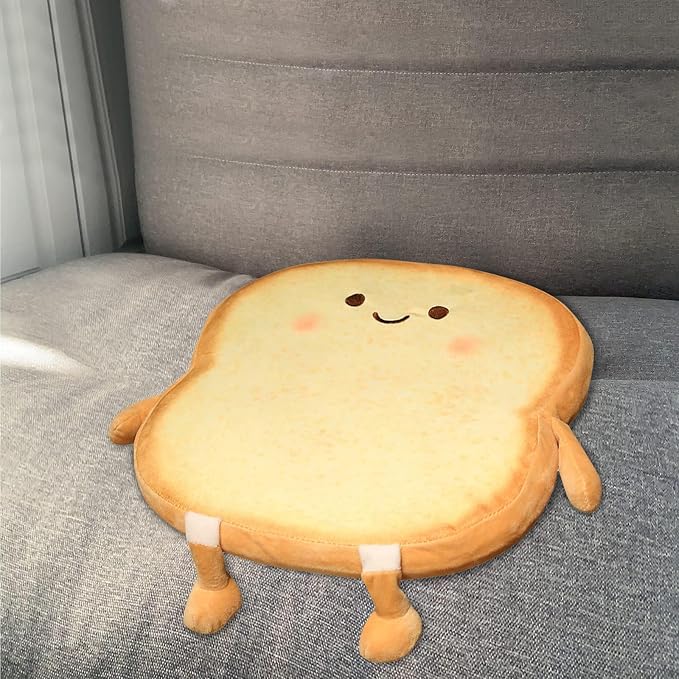 Toast Seat Cushion Memory Foam Chair Pad Removable Cover Food Plush - Image 2