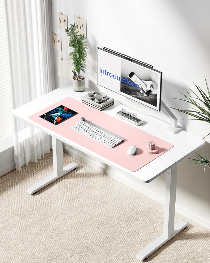 YSAGi Leather Desk Protector, Office Mat, Large Mouse Mat, Non-Slip PU Leather Blotter, Laptop Desk Mat, Waterproof Writing Pad for Office and Home(Light Pink, 42" x 17.2") - Image 2