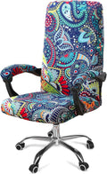 Smiry Office Computer Chair Cover with Armrest Covers, Blue Green | Stretch Printed Universal Removable Washable Desk Rotating Chair Slipcovers, Soft Anti-Dust Spandex Protector with Zipper by Smiry