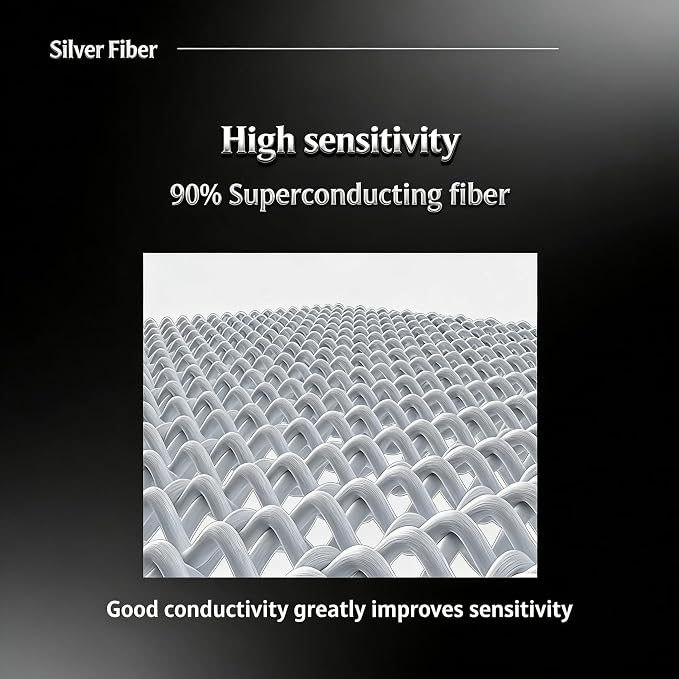 ltra-Thin Silver Fiber Gaming Sleeves - Enhanced Sensitivity & Sweatproof, Anti-Slip for All-Season Use ，Dedales Gamer, Dedales Gamer Profesionales, Finger Sleeves for Gaming，6 Pack - Image 3