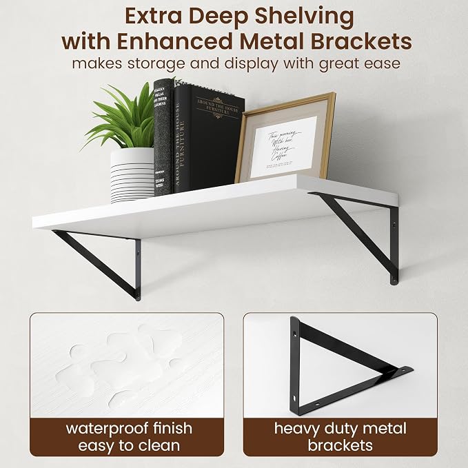 Axeman 12 Inch Deep Floating Shelves 30 Inches Long Set of 2 - Image 5