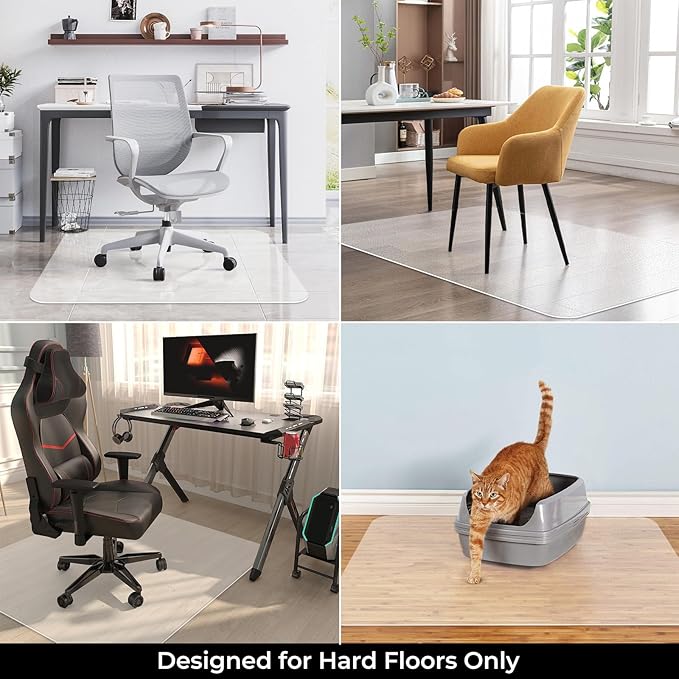 Office Chair Mat for Hard Wood Floors 36"x47" Heavy Duty Floor Protector Easy Clean - Image 5