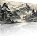 35.4 x 15.7 Inches Chinese Ink Painting Mountain Landscape Gaming Mouse Pad, XXLExtended Desk Mat with Non-Slip Rubber Base by YUANSM