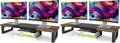 WESTREE Dual Monitor Stand Riser, Wood and Steel Multi-Purpose Desktop Storage Stand for 2 Monitors for Computer, Laptop, Printer, TV, Rustic Brown (Pack of 2) by WESTREE