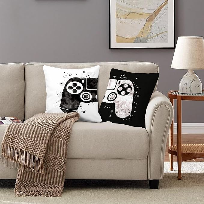 Gaming Pillow Covers Set of 2 - 18x18, Gamer Gifts & Decor for Boys' Room - Image 2