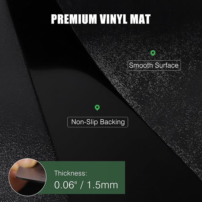 Chair Mat for Hard Floors, 48"x60" Office Chair Mat for Hardwood Floors, 0.08" Thicker Non-Slip Floor Protector Desk Mat for Home, Waterproof Vinyl Floor Mat for Kids & Pets (Black) - Image 2
