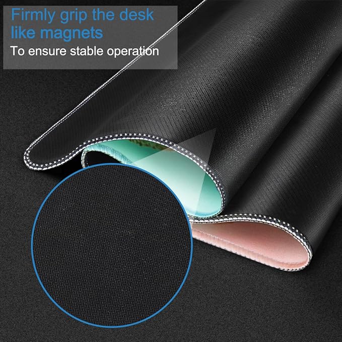 Large Mouse Pad 31.5 x 11.8 in, Gaming Mousepad with Stitched Edges, Premium Microfiber Cloth Surface, Waterproof Non-Slip Base Keyboard Desk Mat for Home Office Gaming, Marble Green - Image 4
