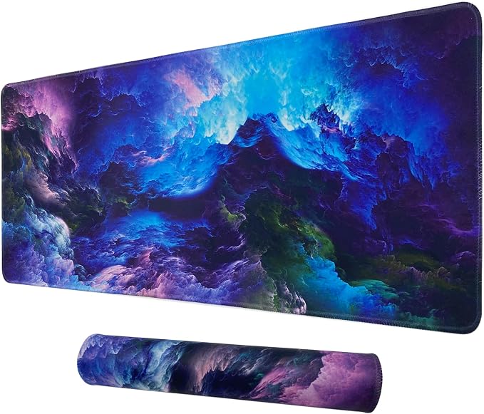 Professional Large Mouse Pad,31.5 x 11.8 in Extended Gaming Mouse Pad,Smooth Lycra Fabric,Non-Slip Rubber Base,Precision Stitched Edges, for Work,Gaming,Writting & Home-80x30 Cloudcmh by Cmhoo