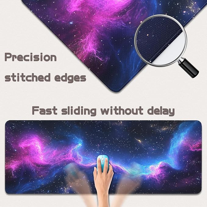 Mouse Pad Gaming - Desk Mat for Keyboard and Mouse - Large Mouse Pads for Desk, Gaming Mousepad with Non-Slip Base, Desks Pad (31.5" X 11.8") for Game, Office and Home - Image 3