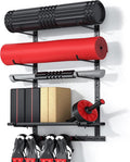 Home Gym Wall Storage Shelf, 1 Board & 4 Adjustable Holders Sets by Crostice