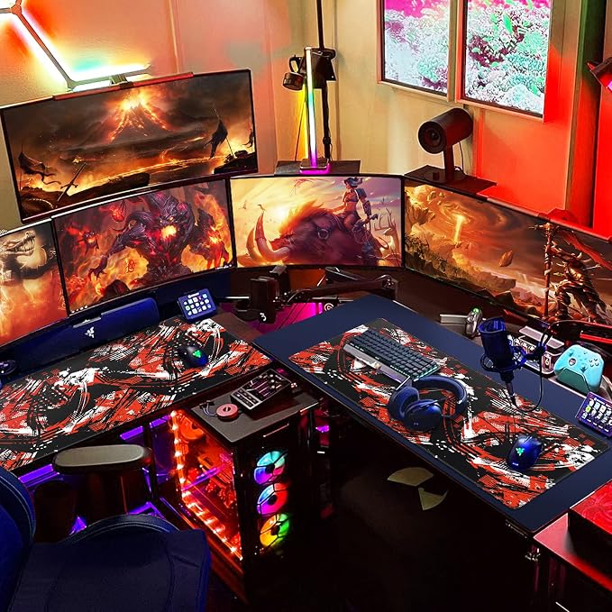 Canjoy Gaming Mouse Pad, 31.5x15.7in Large Mouse Pads for Desk Keyboard Pad | Desk Mat for Keyboard and Mouse Computer Big Full Size Desk Pad with Non-Slip Rubber Base and Stitched Edge for Home Office - Image 7