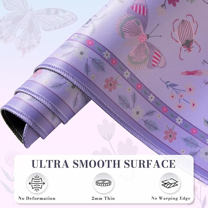 iCasso Purple Large Mouse Pad, Desk Matt for Desktop | XXL Desk Mat for Keyboard and Mouse, Anti-Slip Big Mousepad Computer Mat with Stitched Edges - Image 5
