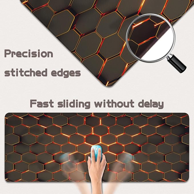 Mouse Pad Gaming - Desk Mat for Keyboard and Mouse - Large Mouse Pads for Desk, Gaming Mousepad with Non-Slip Base, Desks Pad (31.5" X 11.8") for Game, Office and Home - Image 3