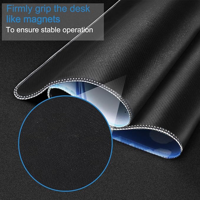 Extra Large Gaming Mouse Pad 31.5 x 11.8 in, Waterproof Mousepad with Stitched Edges, Premium Microfiber Cloth Surface, Non-Slip Base Keyboard Desk Mat for Home Office Gaming, Marble Blue White - Image 4