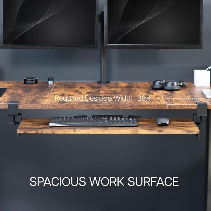 VIVO Vintage Brown Large 34 x 11 in Under Desk Keyboard Tray, MOUNT-KB15EN - Image 5