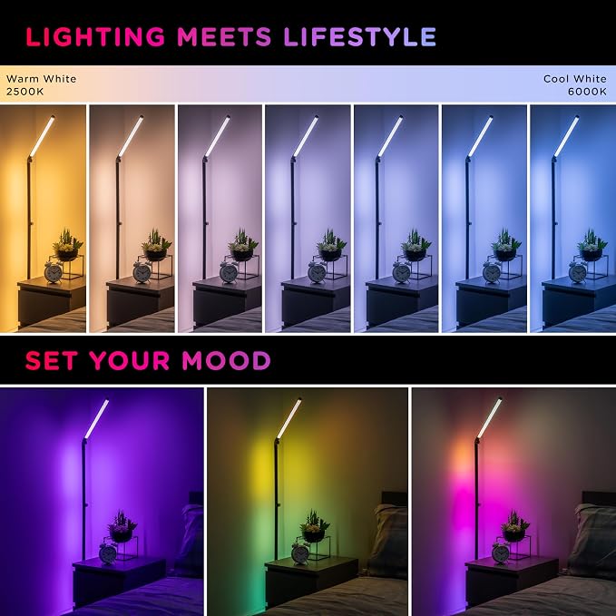 Enbrighten Vibe RGBWIC Smart Foldable Floor Lamp with Music Sync - Image 2
