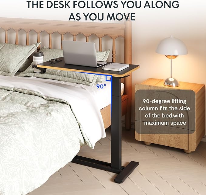 FLEXISPOT 28" Mobile Standing Desk Pneumatic Lift Computer Workstations - Image 4