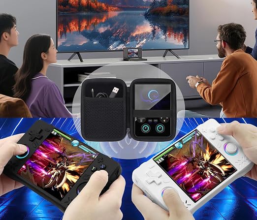 Hard EVA Carrying Storage Case Compatible with Aivuidbs RG DS RK3568 Foldable Handheld Game Console / RG447V / XF40H Handheld Game Console Protective Travel Storage Box (Black) - Image 7
