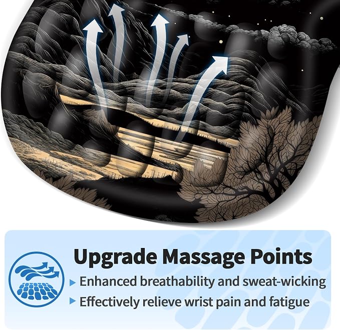 YIWEI Ergonomic Mouse Pad with Wrist Rest for Carpal Tunnel Pain Relief - Image 2