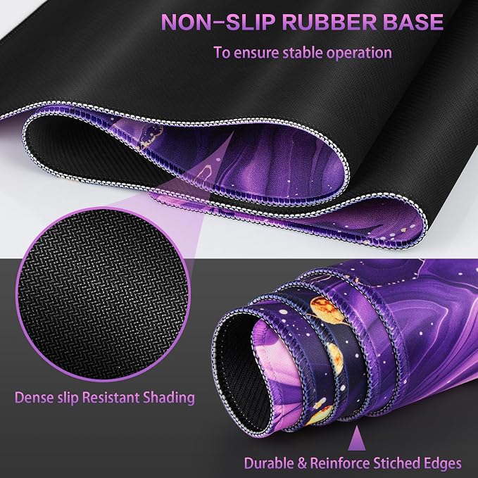 Canjoy Gaming Mouse Pad, 31.5x15.7in Large Mouse Pads for Desk Keyboard Pad | Desk Mat for Keyboard and Mouse Computer Big Full Size Desk Pad with Non-Slip Rubber Base and Stitched Edge for Home Office - Image 4