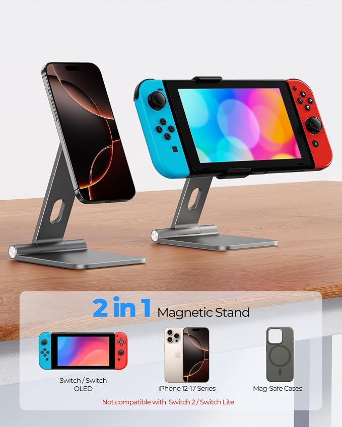 Antank Foldable Adjustable Magnetic Stand Holder for Nintendo Switch,iPhone - Image 3