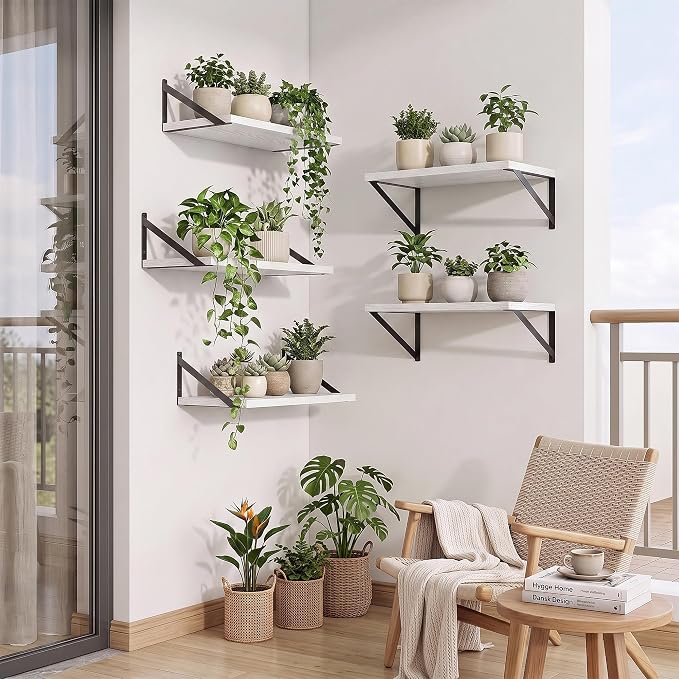 Axeman Deep Floating Shelves, 18'' x 10'' White Wall Shelves Set of 2 - Image 7