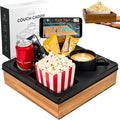 Silicone Couch Cup Holder Tray – Handy Silicone Acacia Couch Caddy with Cup Holder & Phone Stand – Waterproof Anti-Spill Snack & Bed Caddy Organizer Sofa Tray for Drinks, Snacks, & Remotes (Black) by MasonMeadow